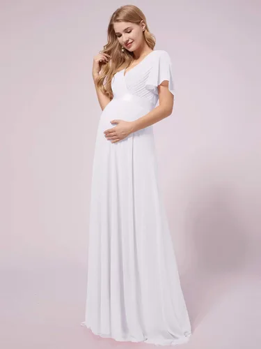 Vista 3 de Ever-Pretty Womens Chiffon V-Neck Short Sleeve A-line Ruched Summer Maternity Dresses 09890-EY