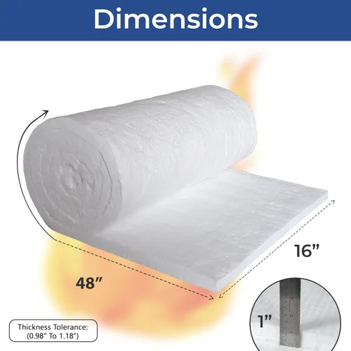 Vista 3 de SIMOND STORE Manta aislante de fibra de cerámica, 48 x 16 x 1 pulgada (gruesa) - 2400 F 8# - deflector de aislamiento de alta temperatura