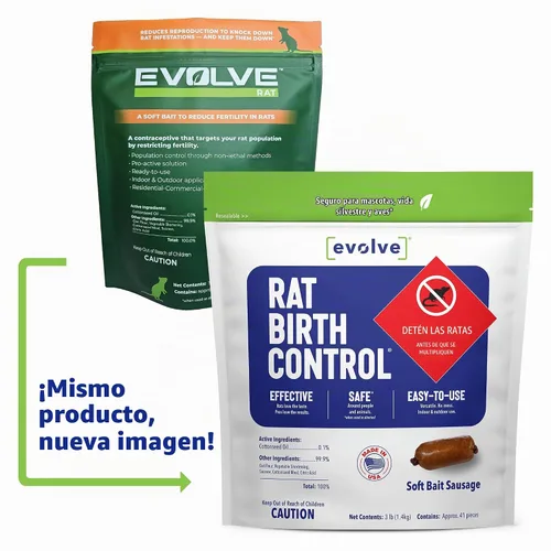 Vista 2 de Evolve Salchichas de cebo blando para control de nacimiento de ratas – 3 libras Control de población de ratas científicamente probado No es un