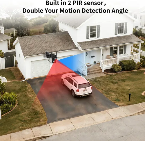 Vista 4 de LETSCEE Cámaras de seguridad inalámbricas para exteriores alimentadas por energía solar para seguridad del hogar, cámara exterior de visión de 360°