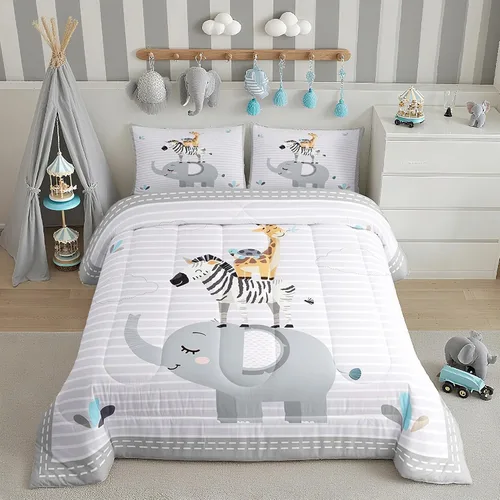 Vista 10 de Juego de ropa de cama Happy Camping de Homewish, tamaño individual, con diseño de osos cazadores y pinos, para niños, hombres, adultos, decoración