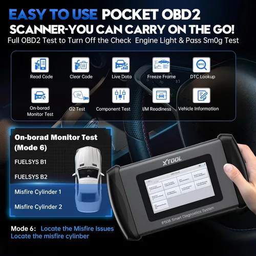 Vista 5 de Escáner OBD2 XTOOL IP508, 9 servicios, herramienta de escaneo para purga de ABS, EPB, BMS, restablecimiento de aceite, reaprendizaje del acelerador