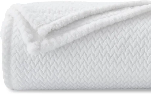 Vista 20 de NEWCOSPLAY Manta de Tiro Súper Suave Aqua Franela Sedosa Premium Fleece con Patrón de Hojas Ligera Manta de Cama para Uso en Todas las Estaciones