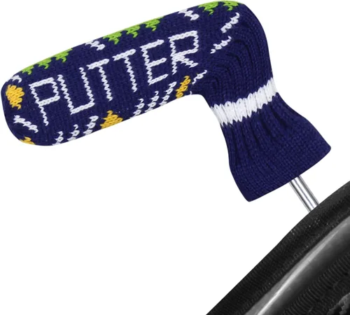 Vista 8 de Scott Edward Blade Putter Cover Knitted 1 Piece in Pack Rayas azules y blancas-personalizadas