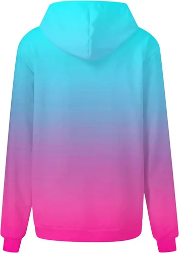 Vista 3 de Ceboyel Sudadera de gran tamaño con estampado de neón para mujer, sudadera con cordón, suéter de moda, ropa de moda de otoño 2023
