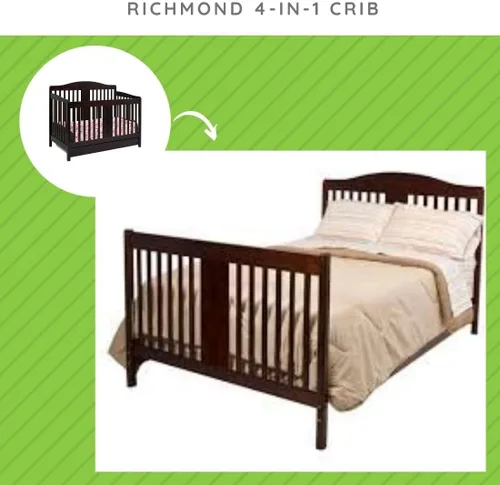 Vista 2 de CC KITS Kit de conversión de tamaño completo para cuna Davinci Richmond 4 en 1 Múltiples acabados disponibles (Espresso)