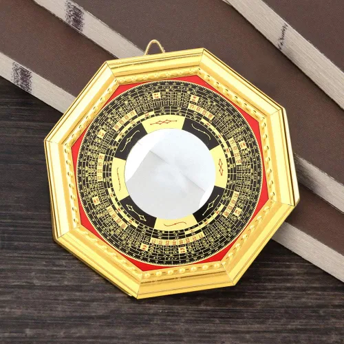 Vista 3 de Espejo chino de Feng Shui, diseñado para ser colgado al aire libre, contrarresta la mala suerte y trae buena suerte, espejo chino de Feng Shui
