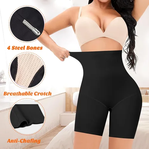 Vista 3 de Pantalones cortos moldeadores de cintura alta para mujer, adelgazantes, moldeadores de muslos, pantalones cortos para debajo de los vestidos