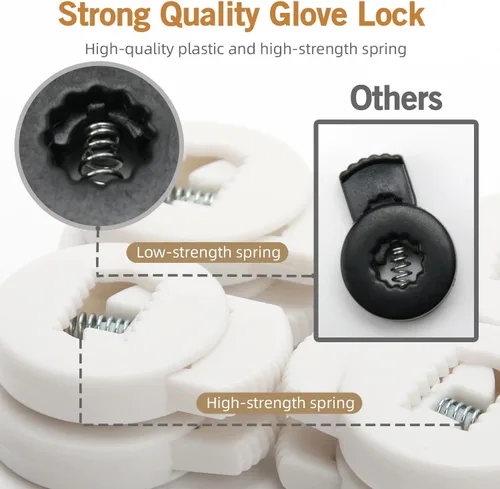 Vista 3 de AliBall Candados para Guantes, Candados de Cordón para Guante de Béisbol, 8 Piezas, Nunca Más Necesitarás Hacer Nudos, Alta Elasticidad, Hechos