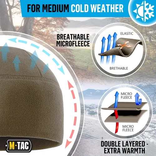 Vista 4 de M-Tac Gorra de reloj de forro polar - Gorro táctico militar del ejército gorro de invierno