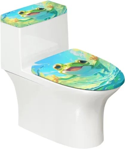 Vista 50 de Cubierta de asiento de inodoro con estampado de cebra, cubierta de tapa de tanque de inodoro ovalada negra, alargada, redonda, repuesto