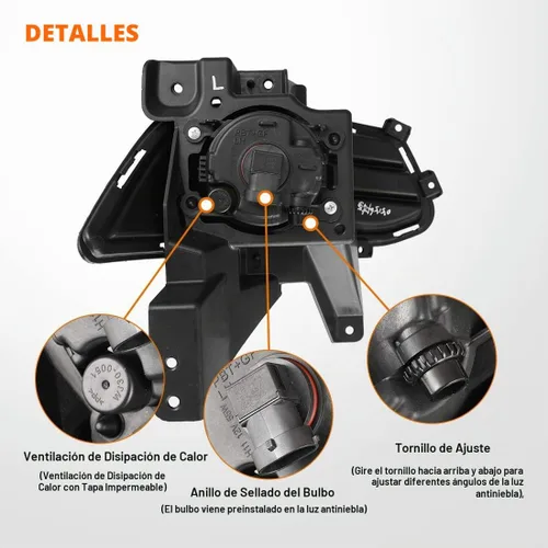 Vista 7 de Nixon Offroad Juego de luces antiniebla para Ford Fusion 2013-2016 con bombillas halógenas + kit de arnés de cableado + interruptor universal +