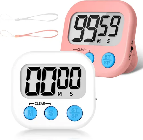 Vista 17 de ZILLEEN Temporizador de aula para niños y profesores, paquete de 2 temporizadores digitales, blanco y negro