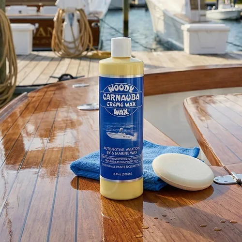 Vista 7 de Woody Wax Cera de crema de carnauba, cera profesional de alto brillo marino, RV y aviación, protección UV para pintura y capa transparente