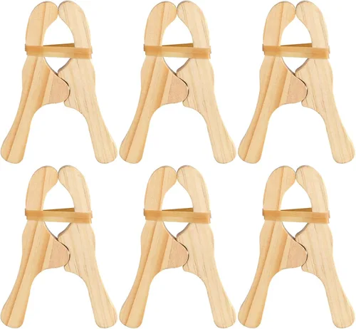 Vista 8 de Simgoing 6 piezas de clips de madera para jugar para niños, kit de construcción de fuertes Montessori y Waldorf, clips de seda gigantes de madera