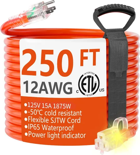 Vista 23 de HUANCHAIN Cable de extensión resistente de calibre 12 para exteriores, 6