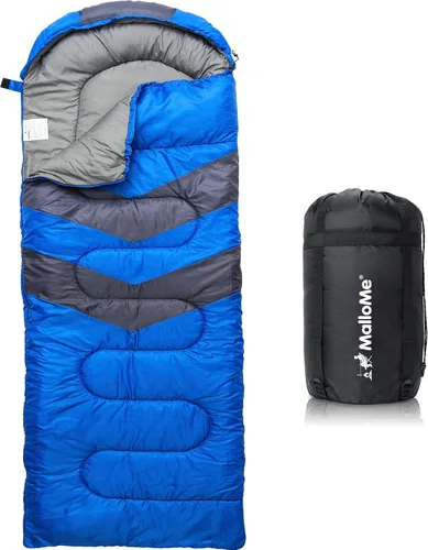 Vista 12 de MalloMe Sacos de dormir para adultos en clima frío y cálido – Saco de dormir para niños, niñas, niños – Accesorios ligeros esenciales de camping