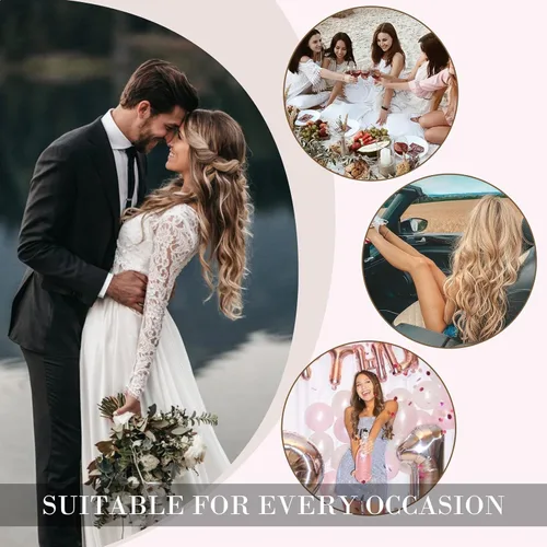 Vista 7 de REECHO Extensiones de cabello, 4 piezas, extensiones de cabello con clip HE001, extensiones de cabello sintéticas naturales y suaves para mujer