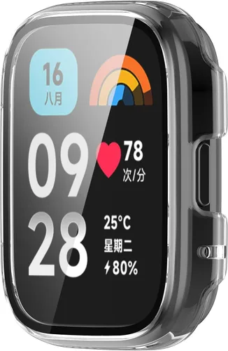Vista 11 de Funda protectora de pantalla de reloj de cobertura completa para PC (para Xiaomi Redmi Watch 3 Active) / (Watch 3 Lite), accesorios para reloj Negro