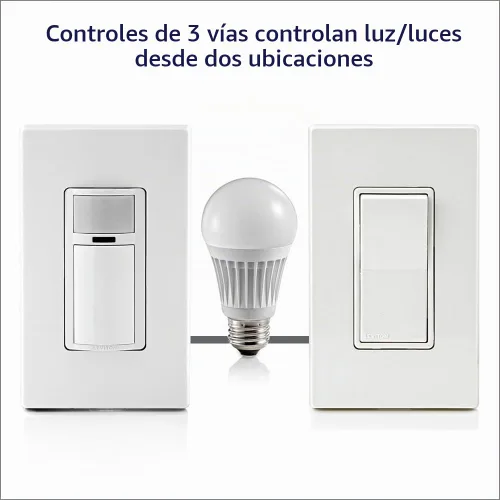 Vista 12 de Leviton Interruptor de luz con sensor de movimiento, activado por movimiento, encendido automático/apagado automático o encendido manual, 5A,