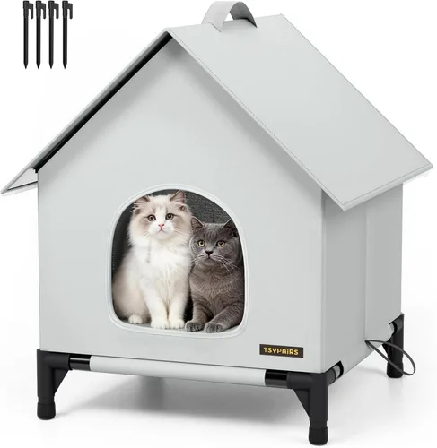 Vista 8 de Casa para gatos - Casa de gatos para uso en interiores y exteriores - Refugio aislado y resistente a la intemperie, impermeable para gatos Regular