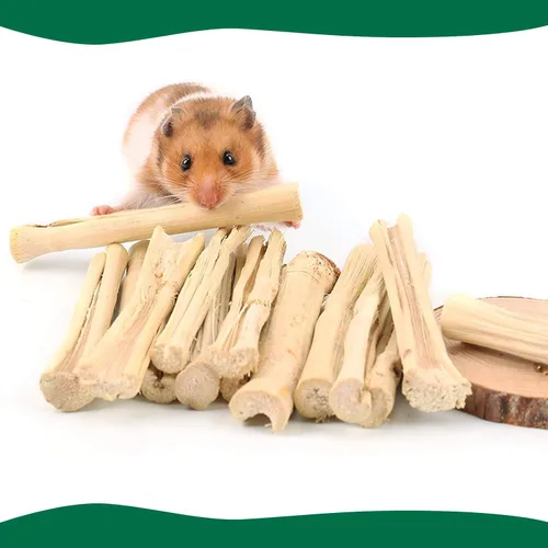 Vista 5 de BWOGUE Bocadillos para mascotas de 10.58 oz, juguete masticable de bambú dulce para ardillas, conejillos de indias, hámster chinchilla
