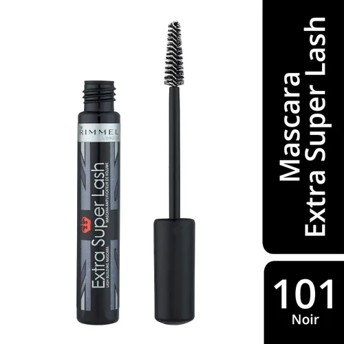 Vista 2 de Rimmel Máscara de pestañas Extra Super Lash Negro, 0.27 onzas líquidas (paquete de 2)