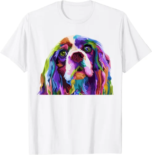 Vista 41 de Camiseta con diseño de Cocker Spaniel de arte pop para dueños de perros, Negro, S