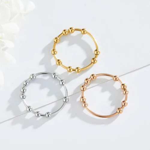 Vista 4 de 3 unids/lote Fidget Ring para mujeres, anillos de ansiedad y preocupación, anillos giratorios para hombres