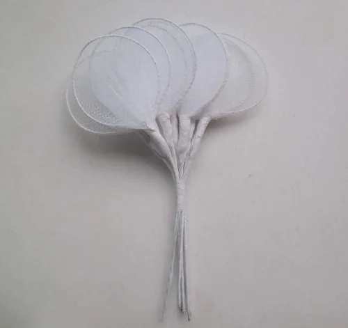 Vista 2 de Almendras Jordan de alambre italiano y organza blanco con alambre plateado - bolsa de 144