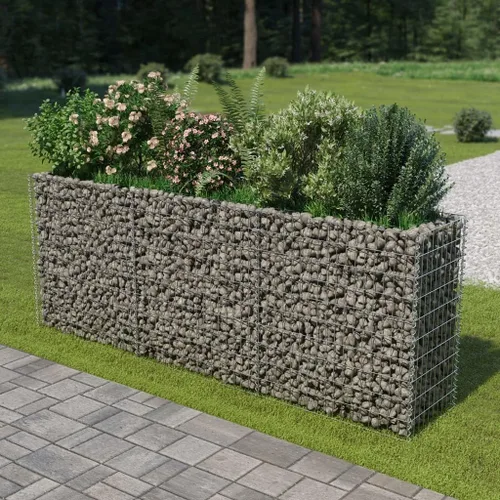 Vista 19 de Gabion cama elevada, cestas de gaviones, camas de jardín galvanizadas, gaviones, pared de gaviones, alta capacidad de carga, acero galvanizado 35.4