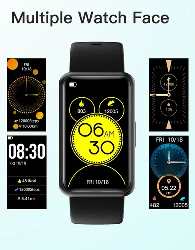 Vista 8 de HUAKUA - Rastreador de fitness sin Bluetooth, sin aplicación, sin necesidad de teléfono; reloj de fitness para hombres, mujeres y padres