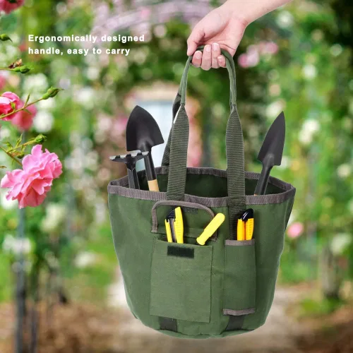 Vista 3 de Organizador de herramientas de cubo, impermeable, bolsa de herramientas para jefe, soporte de jardinería