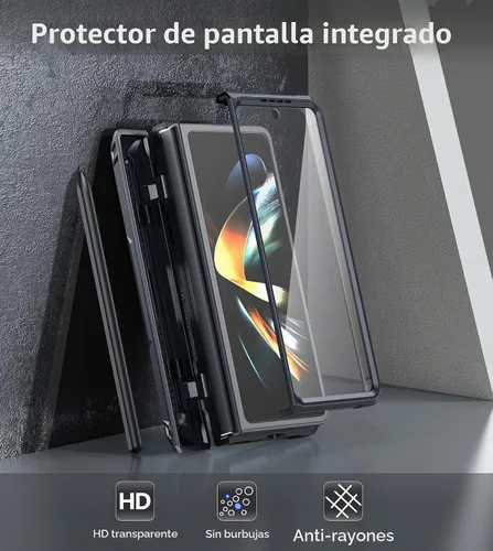 Vista 2 de Funda para Samsung Galaxy Z-Fold-4, protector de pantalla integrado con función atril