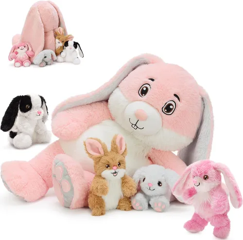 Vista 8 de MorisMos Teddy Bear Stuffed Animal, 13 Inch Bear with Backpack & 2 Babies