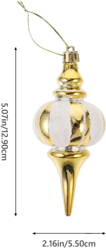 Vista 2 de Amosfun Adornos colgantes para árbol de Navidad, 4 piezas de colgantes de calabaza pintados, decoraciones de Navidad para árbol, mesa, chimenea