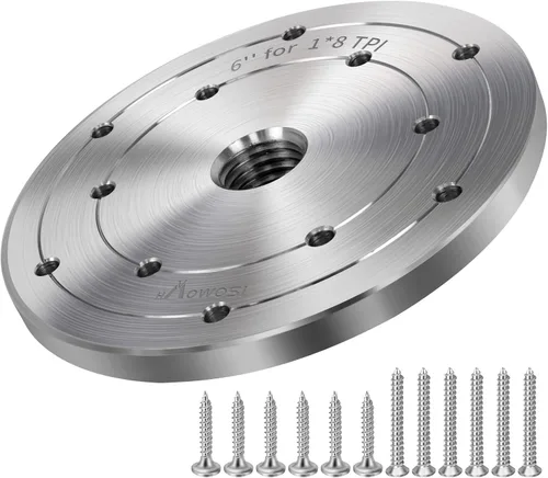 Vista 10 de Placa frontal de torno de madera de acero de 2 pulgadas, placa frontal para torno de madera, placa frontal de torno apta para husillo de 1 pulgada x