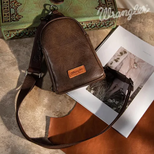 Vista 5 de Wrangler Bolso bandolera para mujer con correa desmontable, café (A-Coffee), Moda