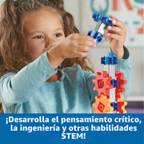 Vista 3 de Learning Resources STEM Explorers Machine Makers - 60 piezas, a partir de 5 años, juguetes Montessori de construcción, actividades de ingeniería