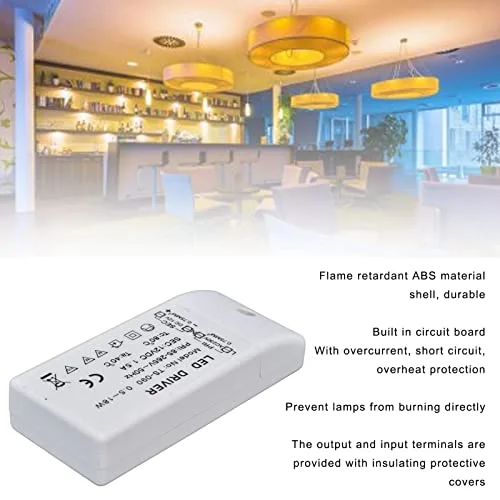 Vista 3 de Transformador LED 18W 12VDC Controlador LED de corriente constante para gabinete Luz DIY Lámpara AC 85‑265V