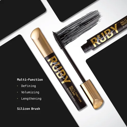 Vista 3 de Ruby Kisses - Máscara multifunción resistente al agua, alargamiento voluminizador Blackest Black
