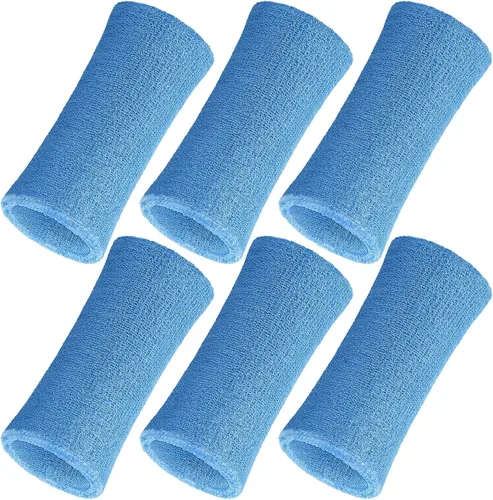Vista 16 de WILLBOND Bandas de sudor de muñeca de 6 pulgadas para hombres y mujeres, elásticas, atléticas, largas, absorbentes, para baloncesto, tenis, correr