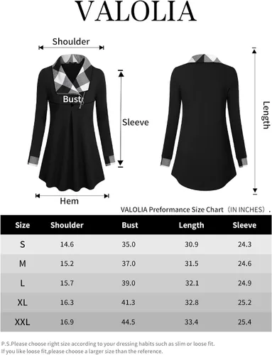 Vista 5 de VALOLIA Sudadera casual de manga larga con cremallera y solapa para mujer, túnica a la moda