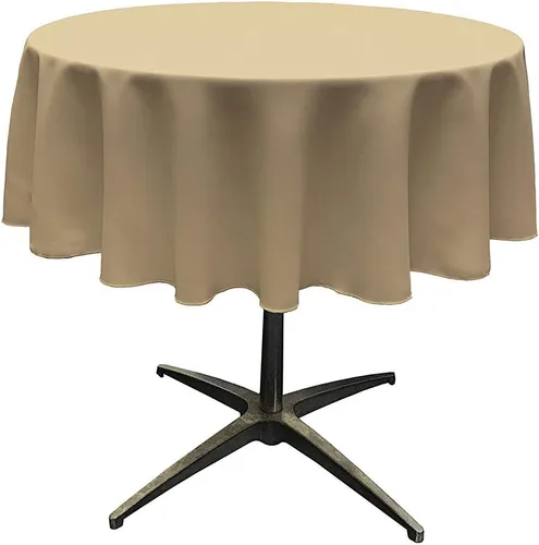 Vista 9 de Telón de fondo King Inc, mantel redondo de poliéster sin costuras de 58 pulgadas / superposición, bueno para mesa de café pequeña (Aqua)