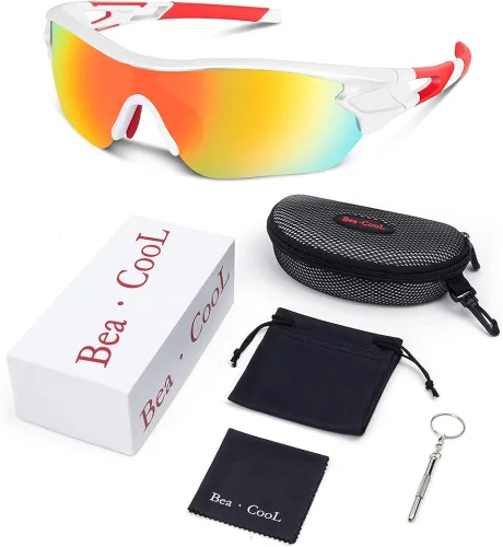 Vista 7 de Lentes de sol polarizados para hombres y mujeres jóvenes de béisbol ciclismo correr conducir pesca golf motocicletas lentes TAC UV400