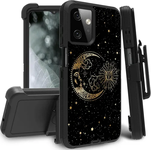 Vista 9 de Funda para Motorola Edge 2021 / Moto Edge 5G UW, protección resistente de 3 capas híbridas a prueba de golpes con funda de clip para cinturón