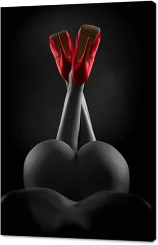 Vista 12 de Arte de pared moderno en blanco y negro sexy dama pintura mujer genial arte corporal sexy chica desnuda bebida vino tinto sentado en el inodoro