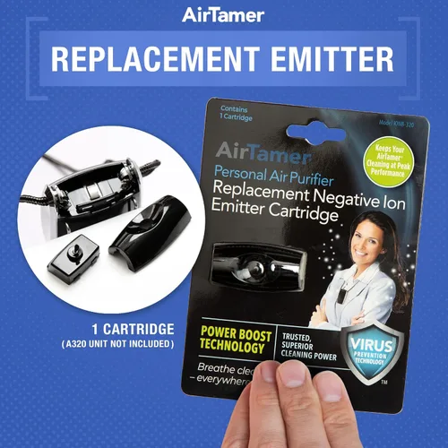 Vista 3 de AirTamer Cartucho emisor de iones negativos de repuesto para purificador de aire personal, fabricado para AirTamer modelo A320 (negro)