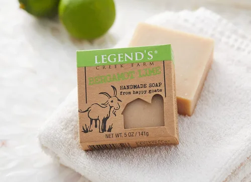 Vista 2 de Legend's Creek Farm Goat Milk Soap - Barra de jabón hidratante limpiadora para manos y cuerpo, espuma cremosa de 5 onzas, jabón natural nutritivo