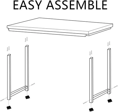 Vista 5 de G-PLUS Escritorio de computadora de 47.2 pulgadas, mesa de oficina de madera, estilo moderno y simple, para computadora portátil, mesa de estudio